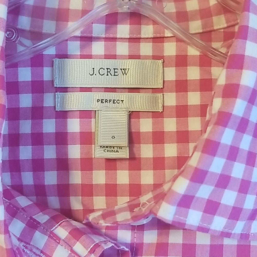 Jcrew Pink Checkered Button Down - image 2